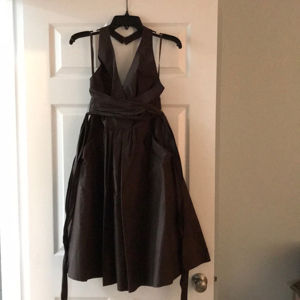 BCBG Formal Dress, Size 6, Brown Silk